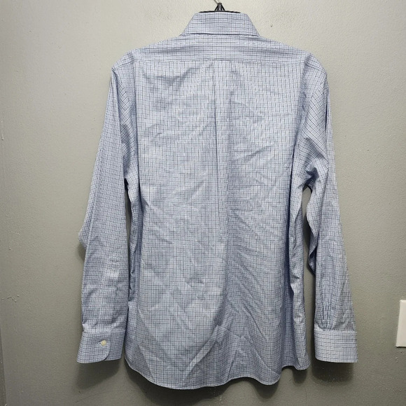 Brooks brothers men's button-down shirt size 15.5 regent fit plaid blue - Picture 6 of 7
